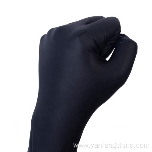 Black nonsterile disposable powder free nitrile gloves